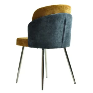 mobiliario-contract-silla dresde cromada tapizada chenilla azul y amarillo 3